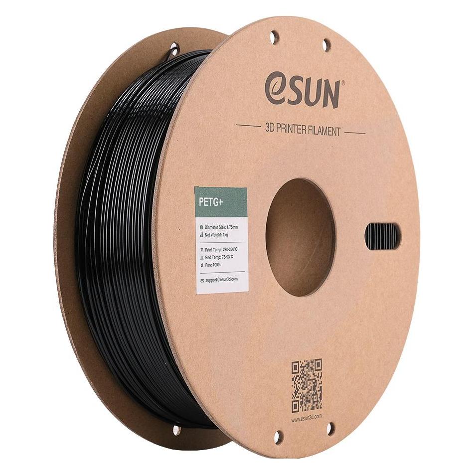 eSUN PETG+ 1,75mm BLACK 1KG PAPER ROLL (PETG, 1000 g, 1.75 mm) (PETG+175B1P1)
