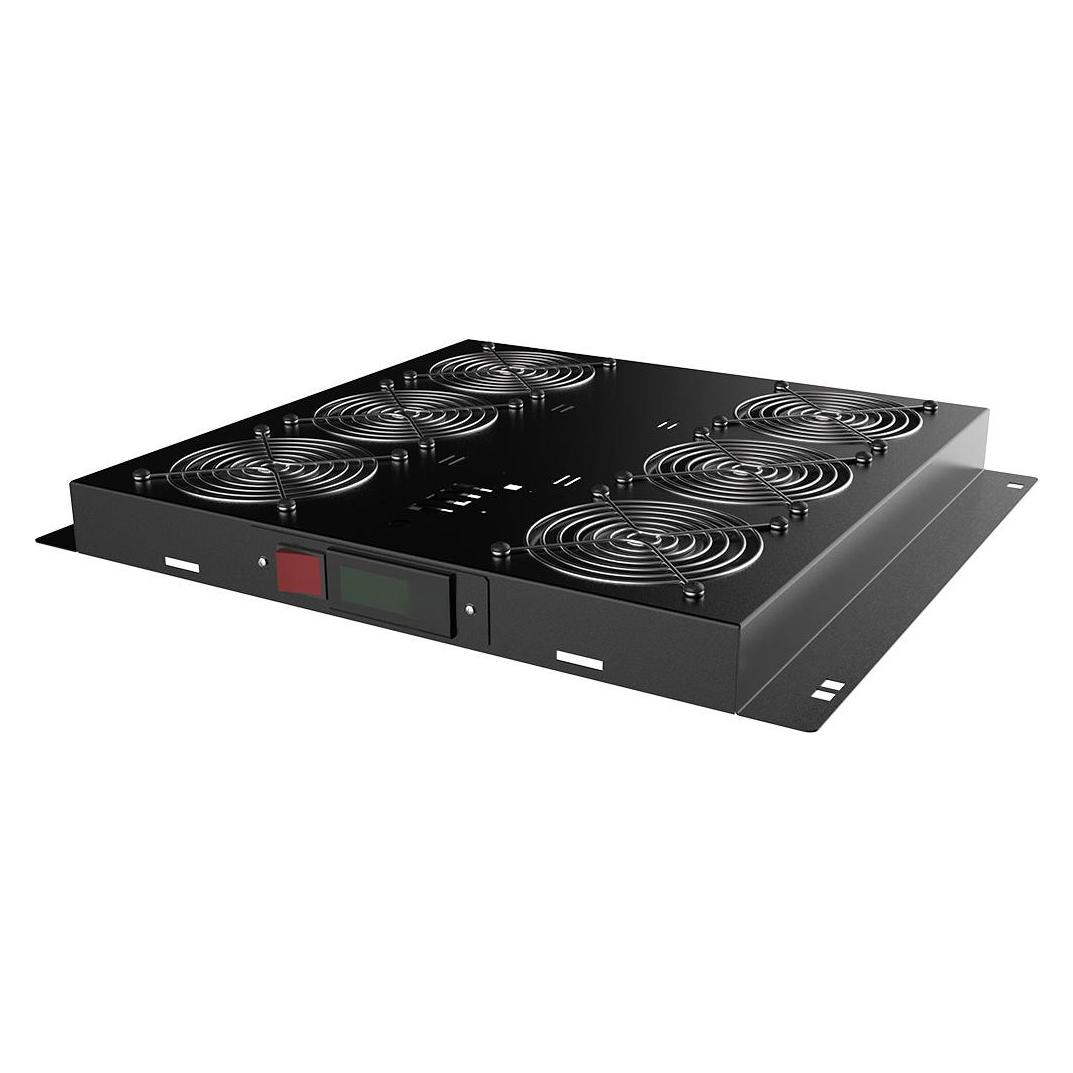 Rockstable 1HE 19 Zoll Rack Lüftereinheit mit 6 Lüfter - digitale Temperatursteuerung|RSPL19-FTDT6 (RSPL19-FTDT6)