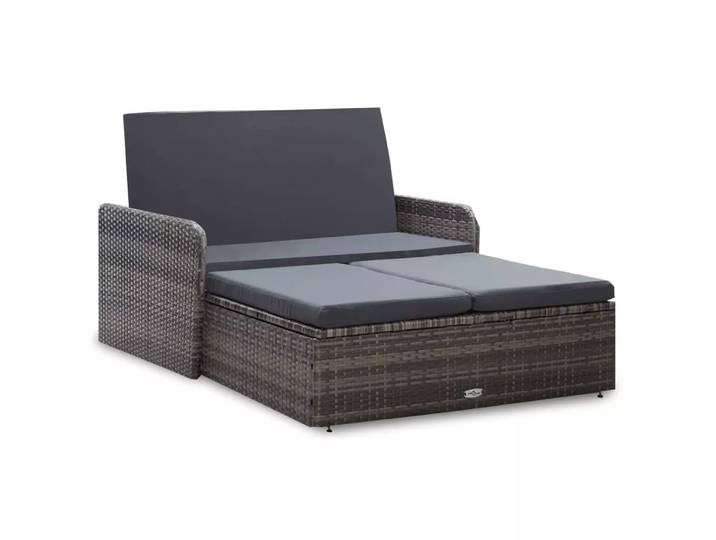 VidaXL - Gartensofa, Hocker und Aufbewahrung, One Size, Grau