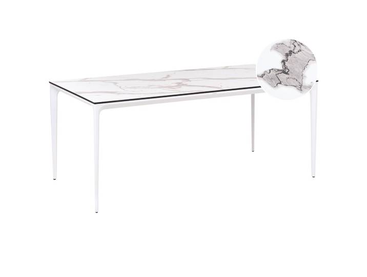 GARTENTISCH 180/90 cm Marmor Optik Weißer Marmor Sovareto