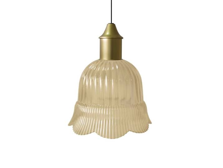 Suspension métal cable tulipe ambre D18,5cm