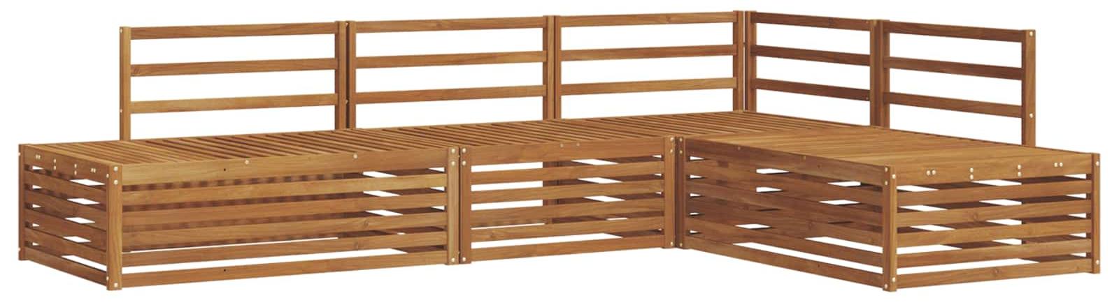 vidaXL 5 stk. Outdoor-Sofagarnitur Massivholz Akazie Natur