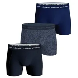 Björn Borg 6P Essential Shorts Blau Muster Baumwolle Large Herren