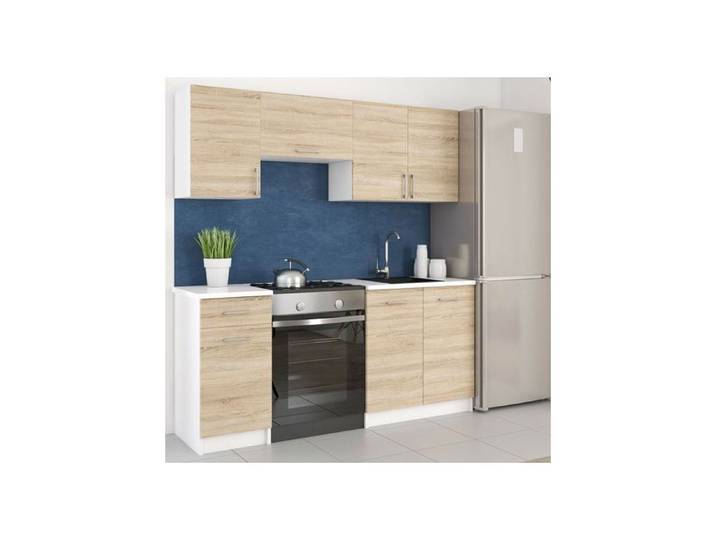 Cuisine Leco Sonoma clair 180 cm sans plan de travail