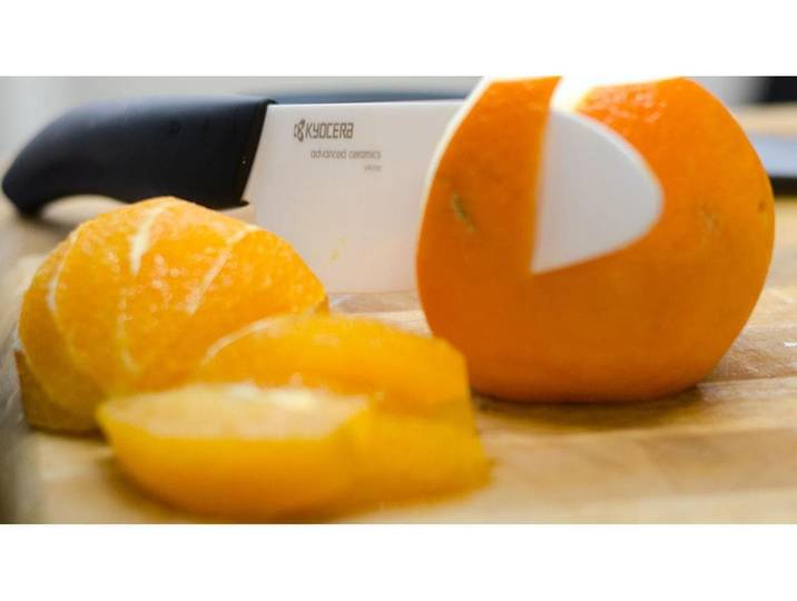 Santokumesser KYOCERA Santoku , weiss (schwarz, weiß), Klingenlänge 16cm, Keramik, Kochmesser, Santokumesser