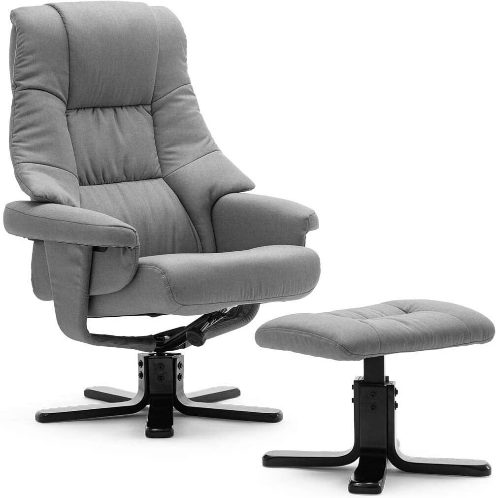 Ebern Designs Gentilis 77cm Wide Swivel Ergonomic Recliner Grey/Black 108cm H X 77cm W X 86cm D