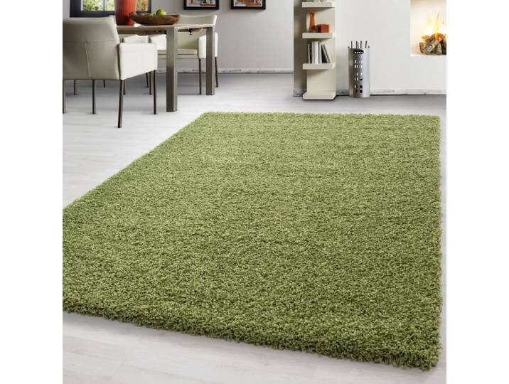 Teppium Uni Tapis de Salon Shaggy Uni Tapis Vert 160x230 cm Chambre Tapis Poil Long Moelleux et Doux