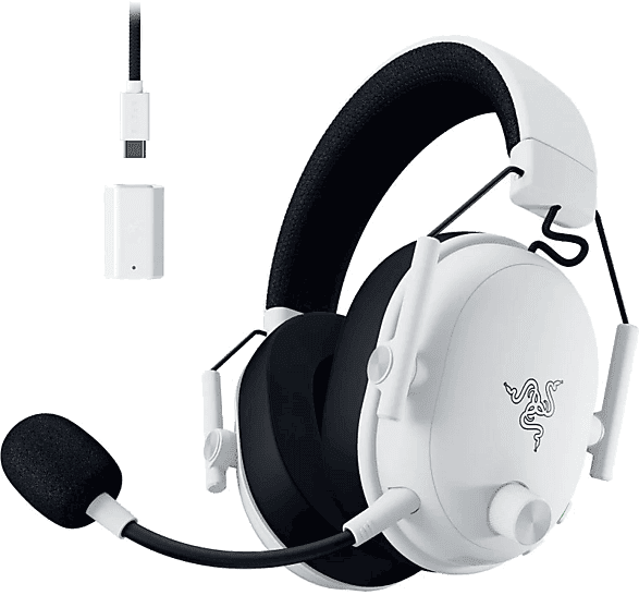 Auriculares gaming - Razer BlackShark V3, Circumaurales, Bluetooth, 70h Autonomía, Micrófono, Blanco