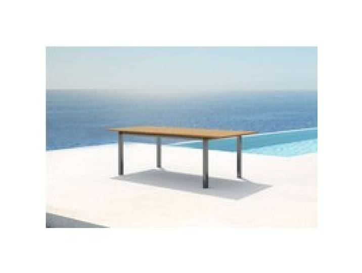 B-Ware: OUTFLEXX Ausziehtisch, Teakholz/Edelstahl, Plattenstärke 25mm, 180/240x100cm, FSC®-zertifiziertes Produkt