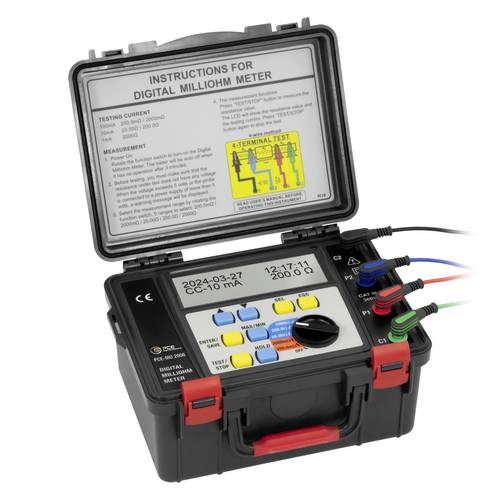 PCE Instruments Ohmmeter PCE-MO 2006 4-Leiter-Messmethode |0 mΩ ... 2.000Ω |5 wählbare Messbereiche |MAX MIN HOLD |IP65