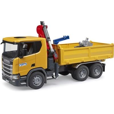 bruder 03551 Scania Super 560R Baustellen-LKW Kran und 2 Paletten