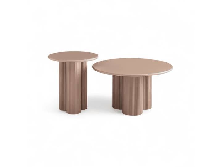 Couchtisch 2er Set Flow ø50/80 cm - Braun