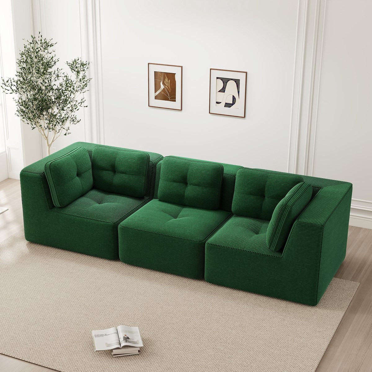 MODFU Modulaire Hoekbank Minimalistisch - Groen Cord