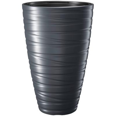 Blumentopf PROSPERPLAST "Maze", grau (anthrazit), Kunststoff, Pflanzgefäße, Ø 37,5 x 57,9 cm