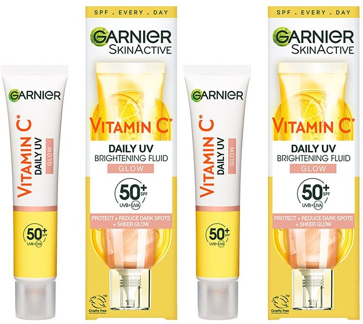 Garnier Vitamin C Daily UV Brightening Fluid Sheer Glow SPF50+ Double