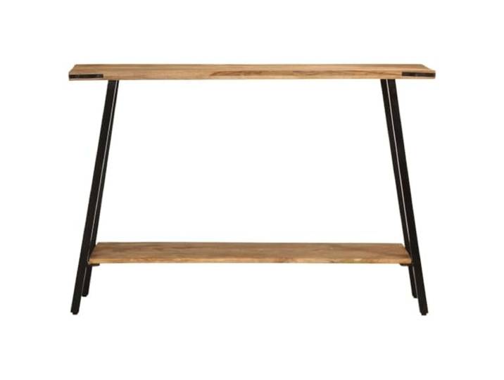 GKHPYURE Konsolentisch 110 x 30 x 75 cm aus massivem Mangoholz 3 Etagen, massives Mangoholz, Finish und pulverbeschichteter Stahl, Montage erforderlich