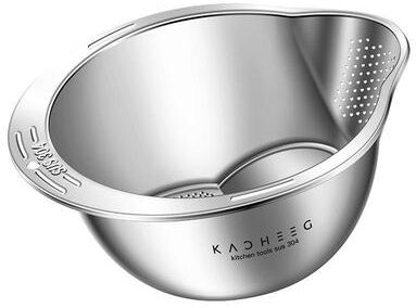 Inspired Deals 304 Stainless Steel Colander Bowl For Rice, Pasta & Vegetable Washing 304 Stainless Steel Colander Bowl For Rice, Pasta & Vegetable Washing