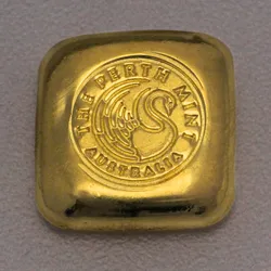 Goldbarren 1oz THE PERTH MINT gegossen quadratische Form