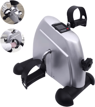 Inspired Finds Motorized Mini Under Desk Pedal Exerciser Bike With LCD Display For Leg, Arm, And Knee Workout grey