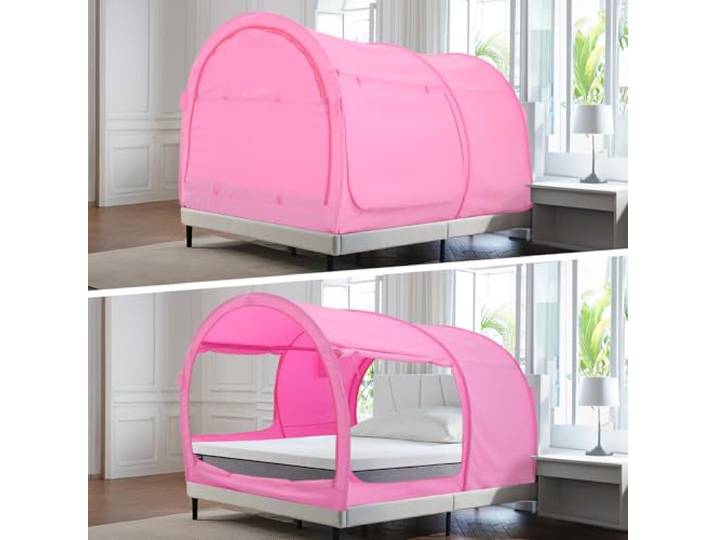 Alvantor Bettüberdachung Bettzelte, Traumzelte, Privatsphäre, Doppelbettgröße, Schlafzelte, für den Innenbereich, rosa Landhaus (Matratze nicht im Lieferumfang enthalten), reduziert Licht