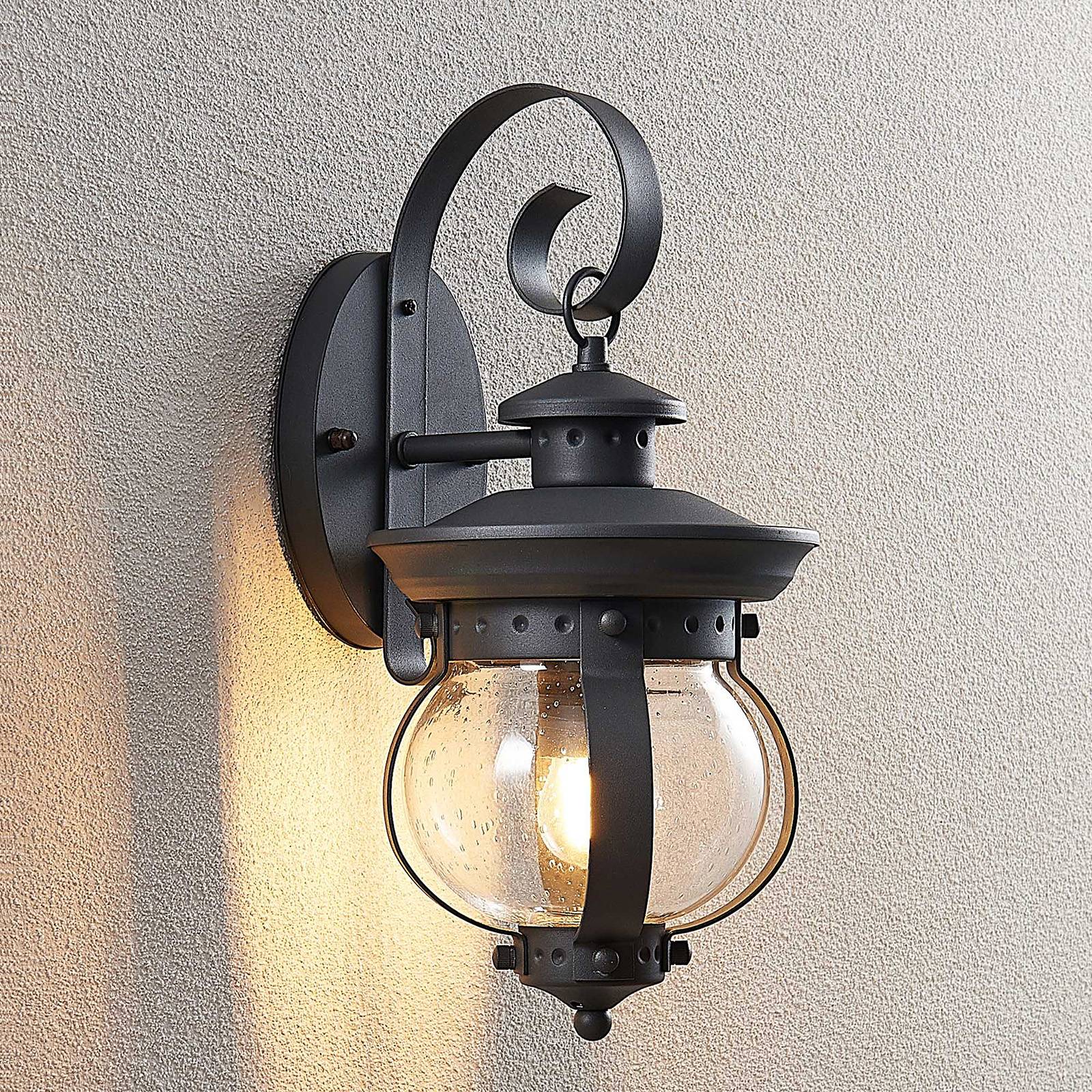 Outdoor Wall Light Farley Lindby, dimmable, Black, metal, Antique, Outdoor Wall Light