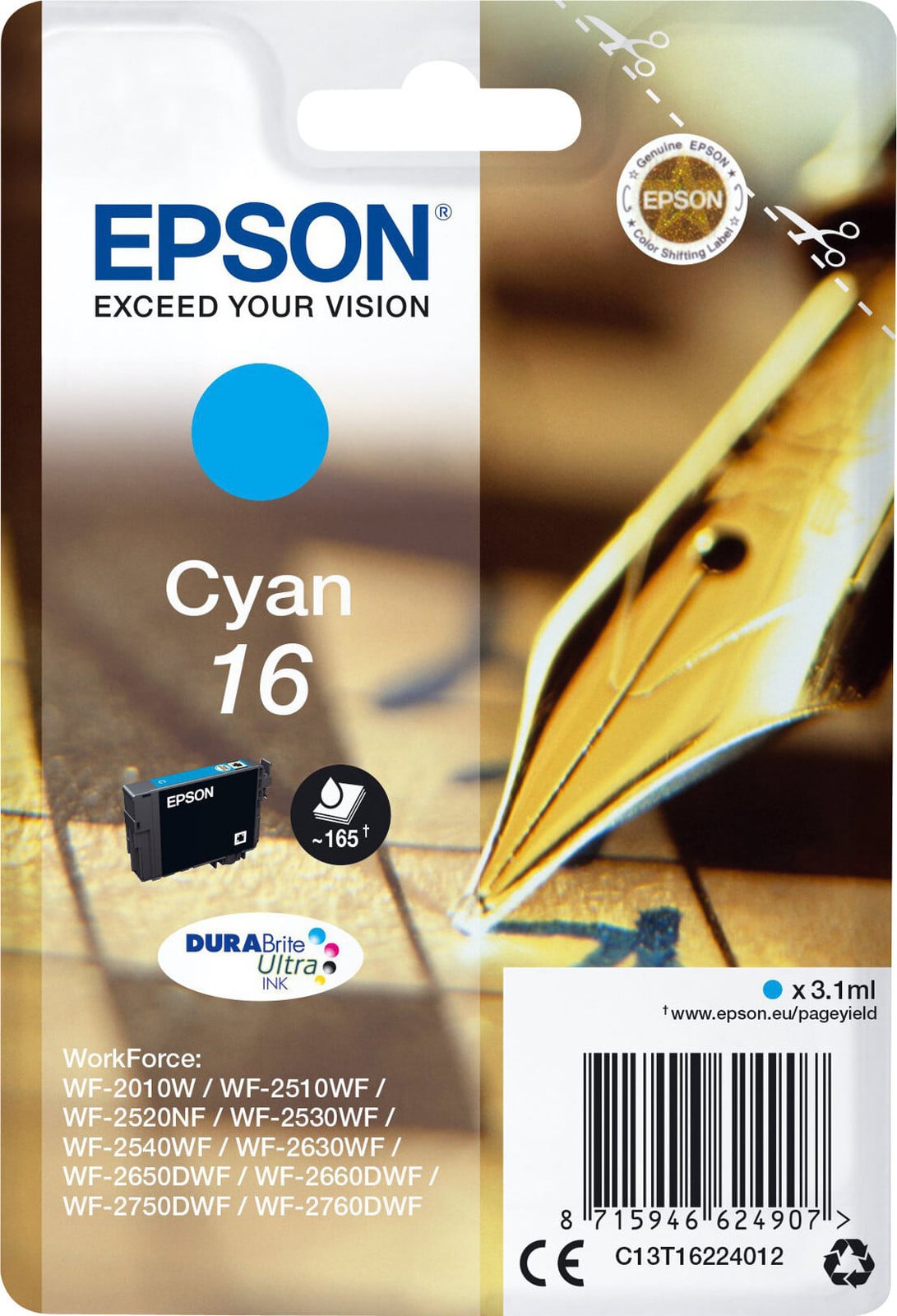Epson C13T16224012 Origineel Inktpatroon - Cyaan