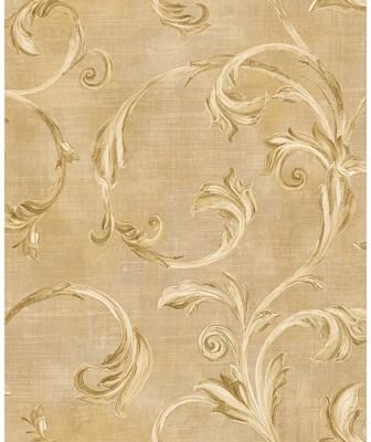 Seabrook Designs Ekin Scroll Unpasted Wallpaper