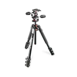 Manfrotto 190 Alu Stativ mit XPRO 3-Wege-Neiger, 4 Segmente