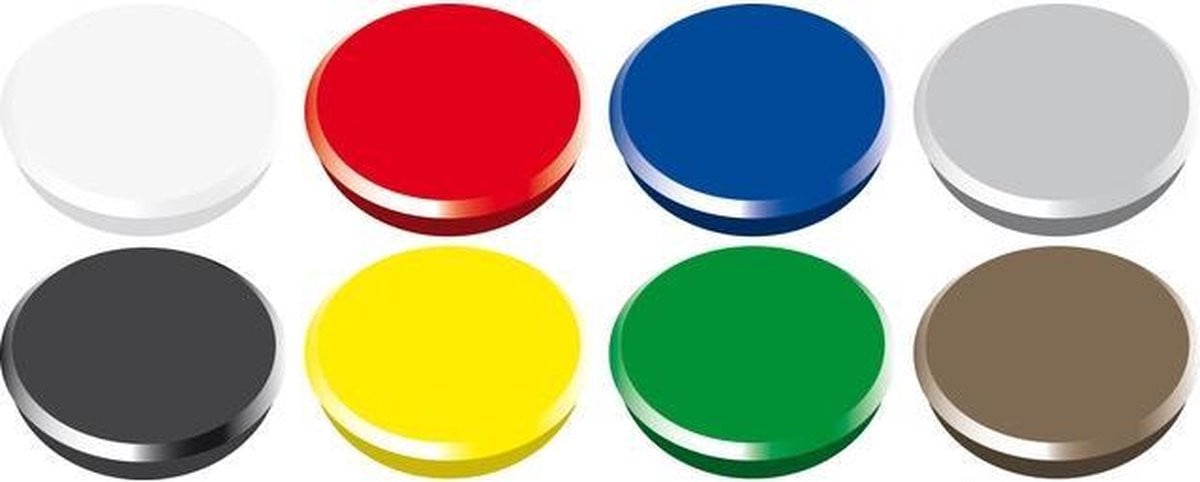 Magneet Alco 24mm rond assorti - 6 stuks