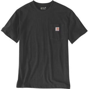 Carhartt Arbeitsshirt Relaxed Fit Heavyweight Short-Sleeve K87, Pocket, T-Shirt, Rundhalsausschnitt, schwarz, Größe XL