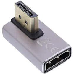 INLINE DisplayPort 1,4 Adapter, DisplayPort St/ Bu, 90° vertikal links, 8K