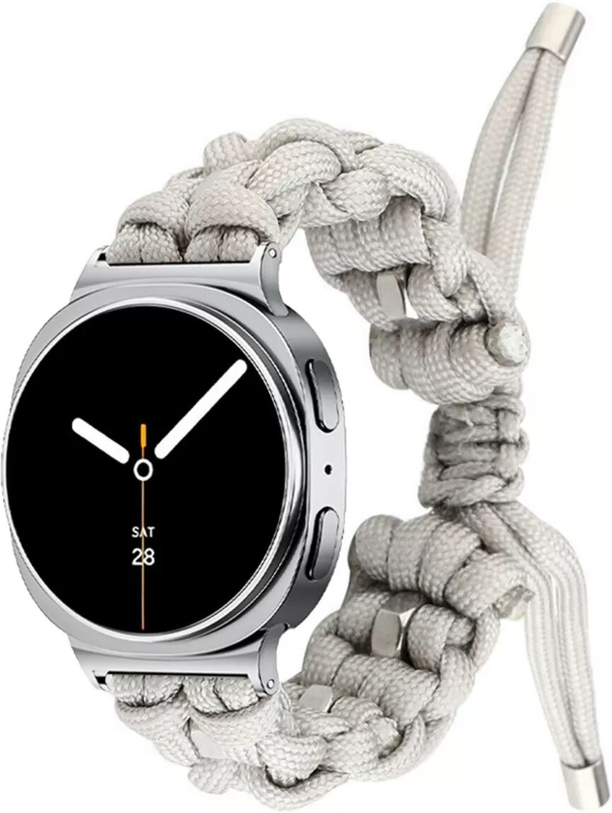INF Paracord Nylon-geflochtenes Uhrenarmband, verstellbar, kompatibel mit Samsung Galaxy Watch 8, Galaxy Watch 8 Classic und Grau