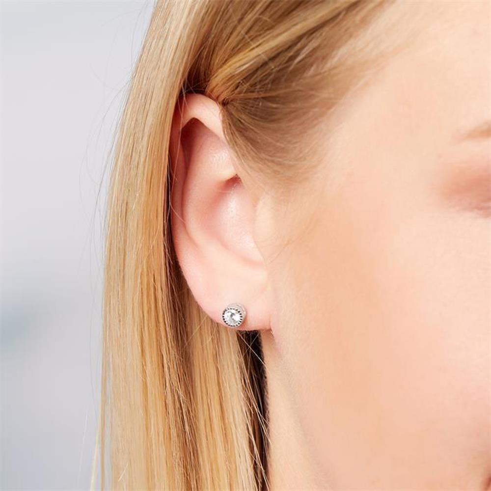 Unique Kleine 925 Silberohrstecker mit Zirkonia silber