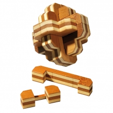 Denk- und Knobelspiele Blüten-Puzzle - Bambus - 12 Puzzleteile - Denkspiel - Knobelspiel - Geduldspiel 242552