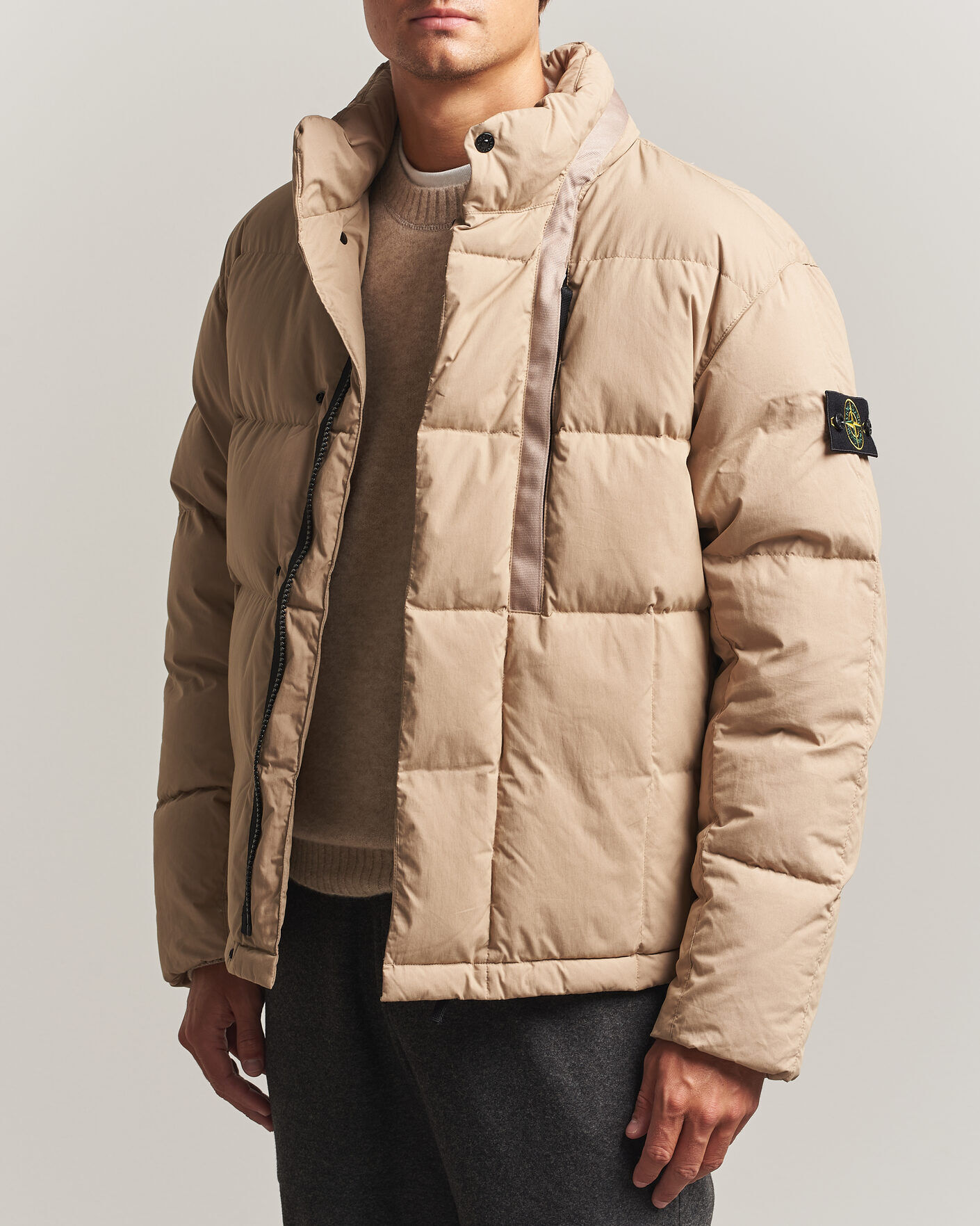 Stone Island Cotton/Nylon Padded Down Jacket Biscuit men XL Beige