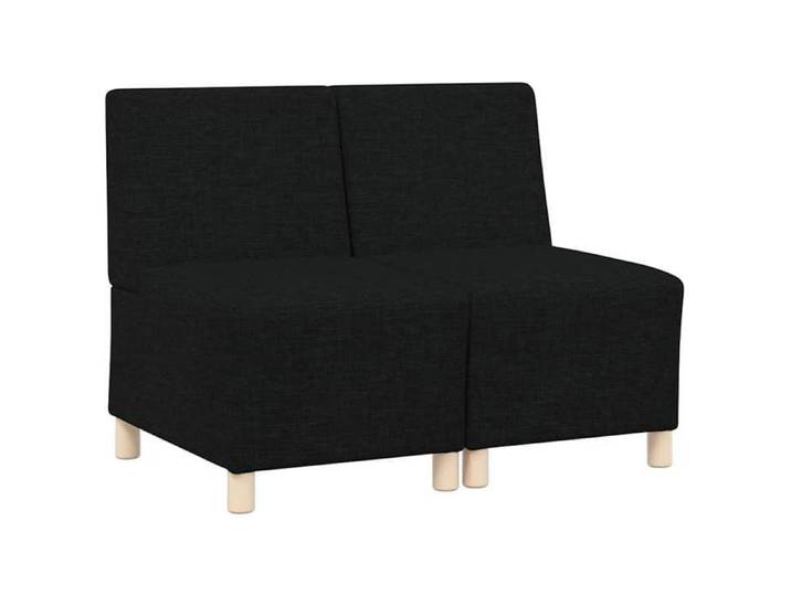 NOUVEAU Sofa de salon/bureau - Unité de Sofa Modulaire Sans Accoudoirs 2 pcs - pour 2 personnes - Noir tissu - 55x74x82cm 38804