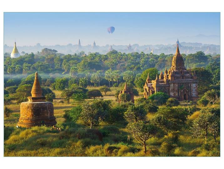 Wallario Küchenrückwand Tempel in der Ebene von Bagan III, (1-tlg)