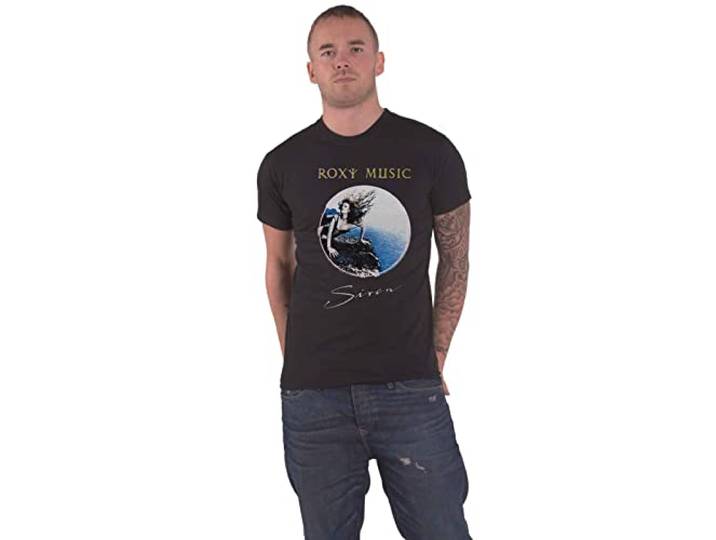 Roxy Music T Shirt Siren Band Logo nieuw Mannen Zwart M