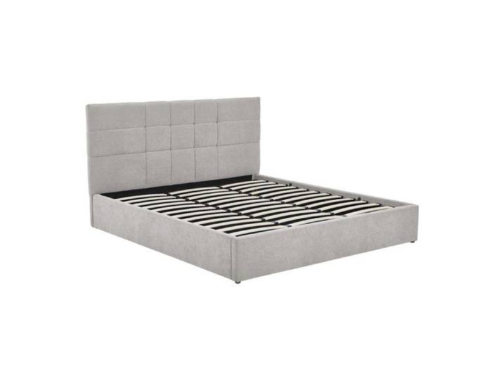 Lit coffre 180 x 200 cm - Tissu - Gris - HOPEYA
