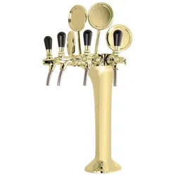 Ich-zapfe Schanksäule, Bierzapfsäule 4-leitig, Getränkespender Zubehör, Gold