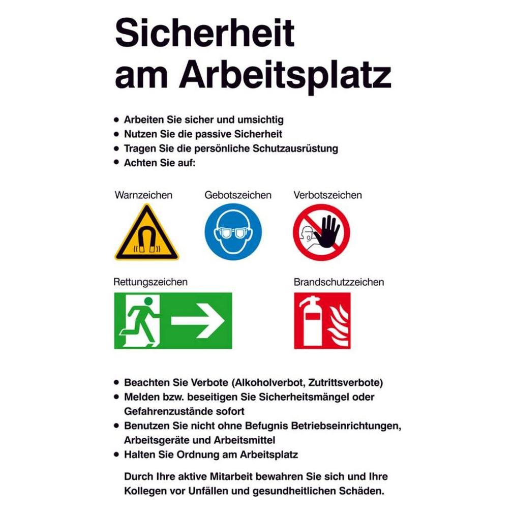SafetyMarking Aushang Sicherheitskennzeichnung Sicherheit am Arbeitsplatz (43.A9511)