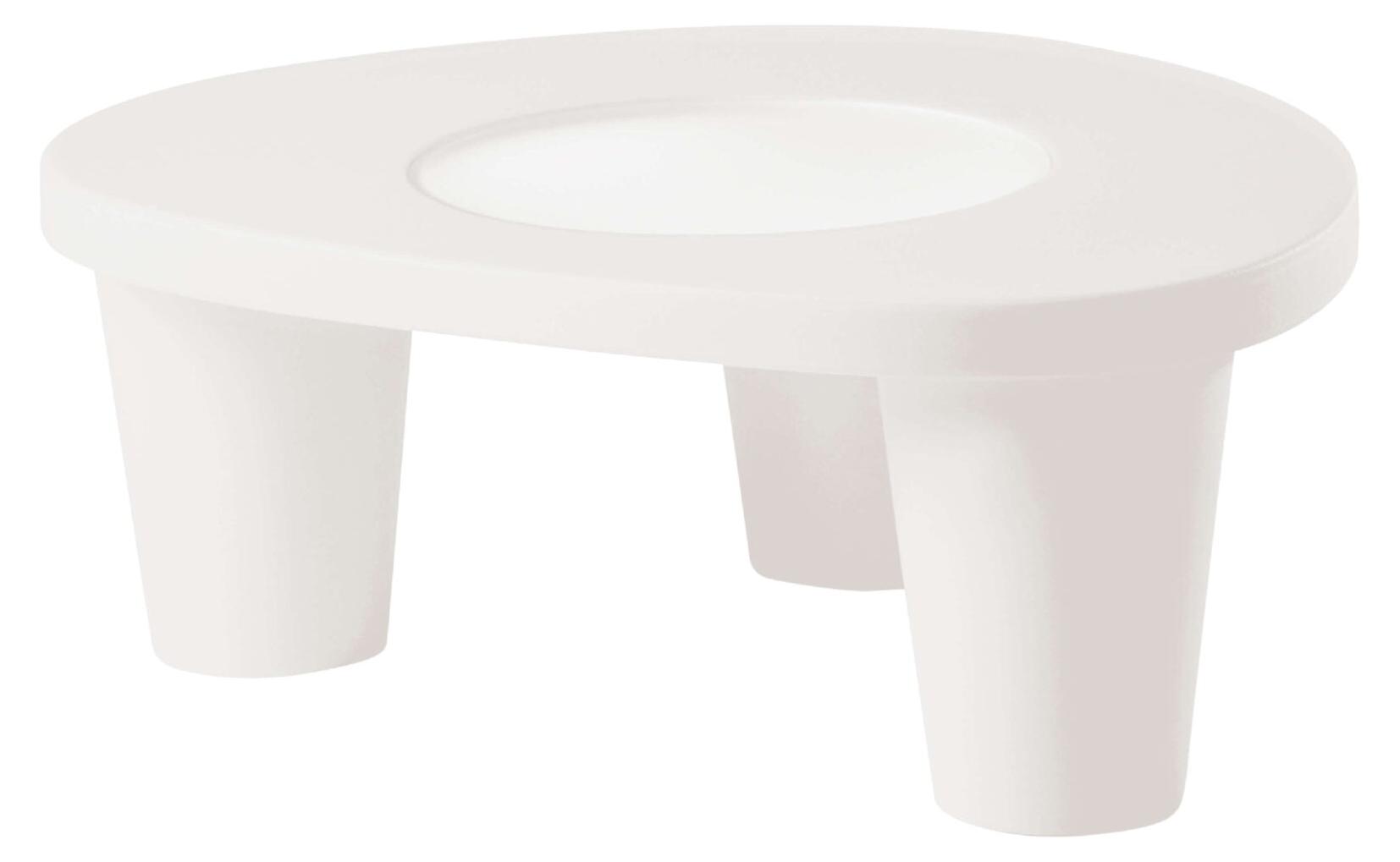Moderner Gartentisch aus Polyethylen mit Glasplatte Slide Low Lita Table - Weiß