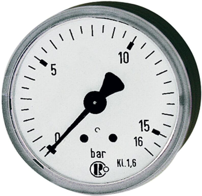 Riegler Standardmano, KS-G., G 1/4 hinten zentrisch, 0 - 0,6 bar, Ã˜ 63 (211-K)