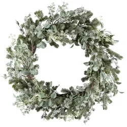 CREATIV green künstliche Pflanze Eukalyptuskranz, 60cm, grau