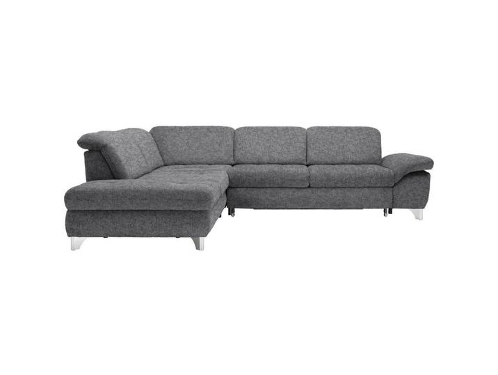 Beldomo Style Ecksofa, Braun, Grau, Metall, Ottomane links, L-Form, 319x260 cm, Goldenes M, Bettkasten erhältlich, Bettfunktion Hocker Rücken echt, Wohnzimmer, Sofas & Couches, Wohnlandschaften, Ecksofas