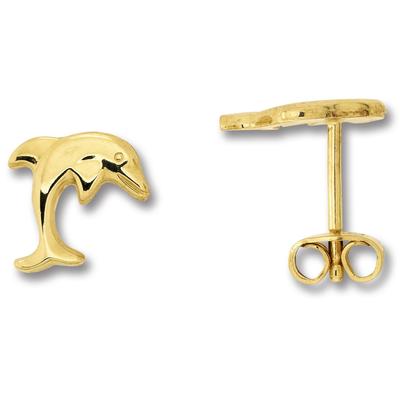 Paar Ohrstecker ONE ELEMENT "Delfin Ohrringe Ohrstecker aus 333 Gelbgold", gold, Ohrringe, Damen, Kinder, Gelbgold 333 Gold, Gelbgold 333, Gold, Zartes Emblem – unaufdringlich und dennoch ausdrucksstark