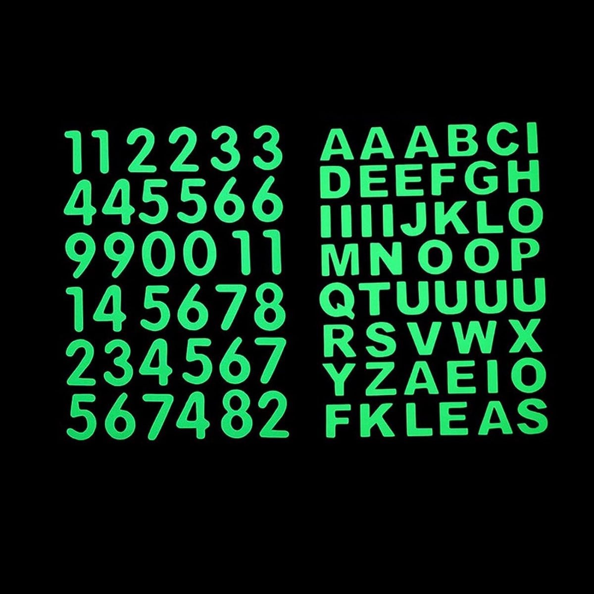 Lichtgevende Alfabet Letters Stickers - 84 Stuks - Groen - Zelfklevend Vinyl Decoratie