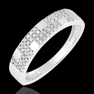 Edenly Ring Silencio - 375er WeiÃŸgold und Diamanten