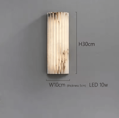 Inspire Curations Luxury Spanish Marble LED Wall Sconce dia10xh30cm warm White (2700 3500k)
