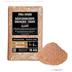 PINI 15 kg Räucherchips Buche 1-3 mm Smoking chips Räucherspäne